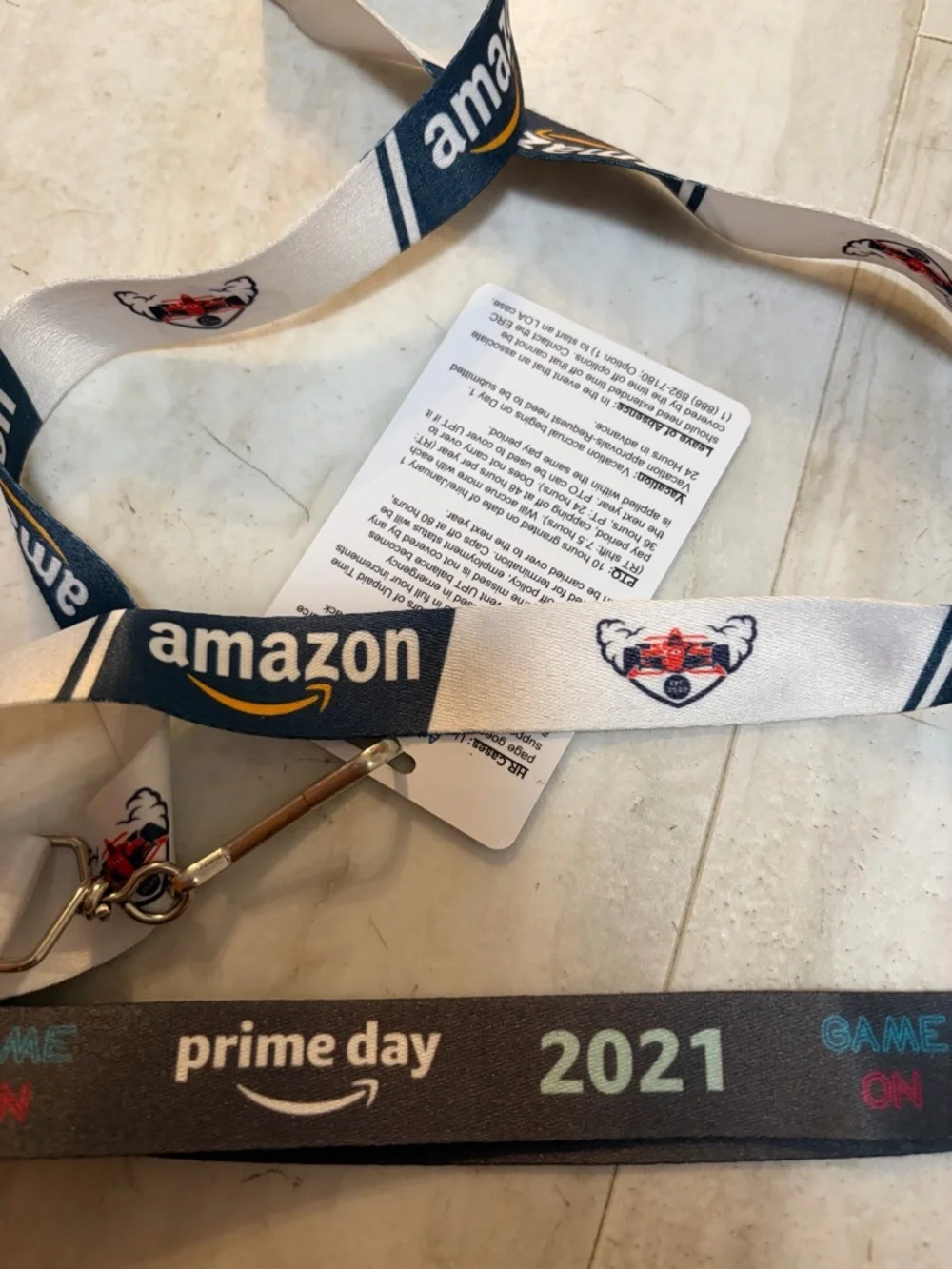 Amazon Prime Day 2021 Black and White Lanyard Key & Card Holder Peccy Pin
